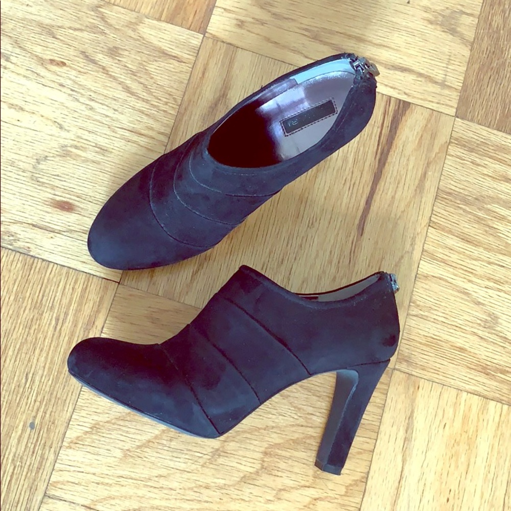 Black Suede Tahari Booties